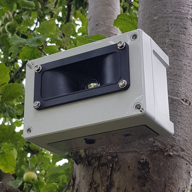 Sentinel ultrasonic bird repeller in a ree