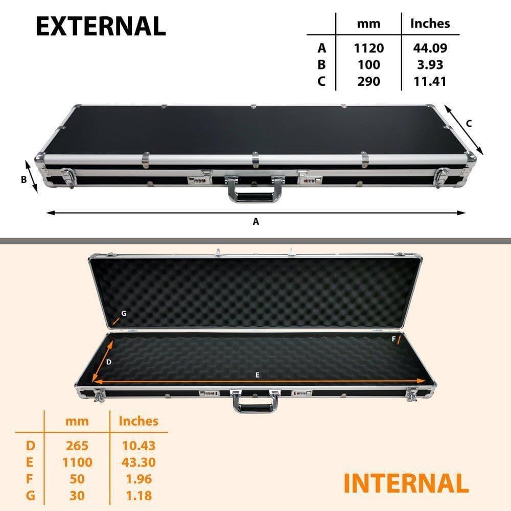 Aluminium shotgun & air Rifle gun case (1100 x 270 x 80) - Best Ultrasonic Cleaners