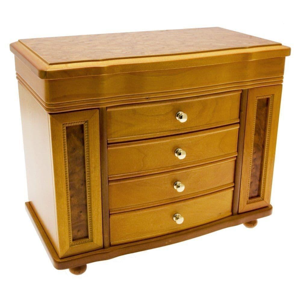 Mele Ida Burl Oak Finish Wooden Jewellery Box - Best Ultrasonic Cleaners