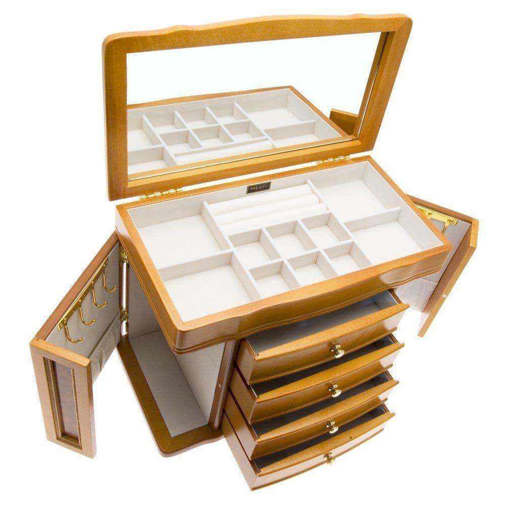 Mele Ida Burl Oak Finish Wooden Jewellery Box - Best Ultrasonic Cleaners