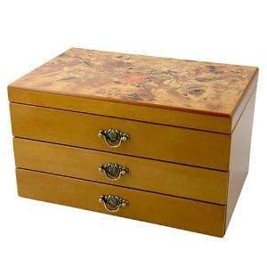 MELE WOODEN JEWELLERY BOX ORIENTAL ROSE MARQUETRY DESIGN - Best Ultrasonic Cleaners