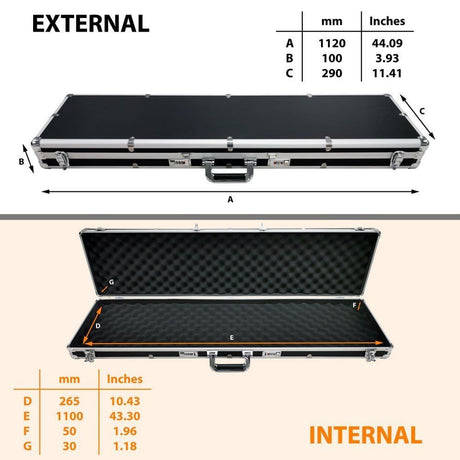 Aluminium shotgun & air Rifle gun case  &#x28;1100 x 270 x 80&#x29;