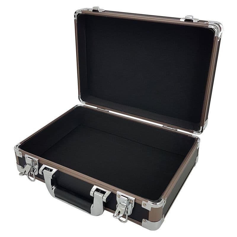 Black aluminium flight case | bronze trim (340 x 240 x 120)