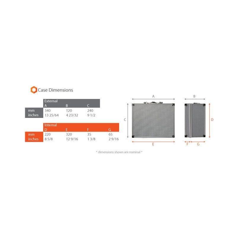Black aluminium flight case | bronze trim (340 x 240 x 120)