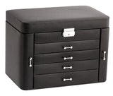 Mele Large Empress Jewellery Box in Bonded Leather (black)