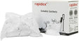 A bag of white Rapidex soluble detergent sachets next to its white packaging box on a plain white background.