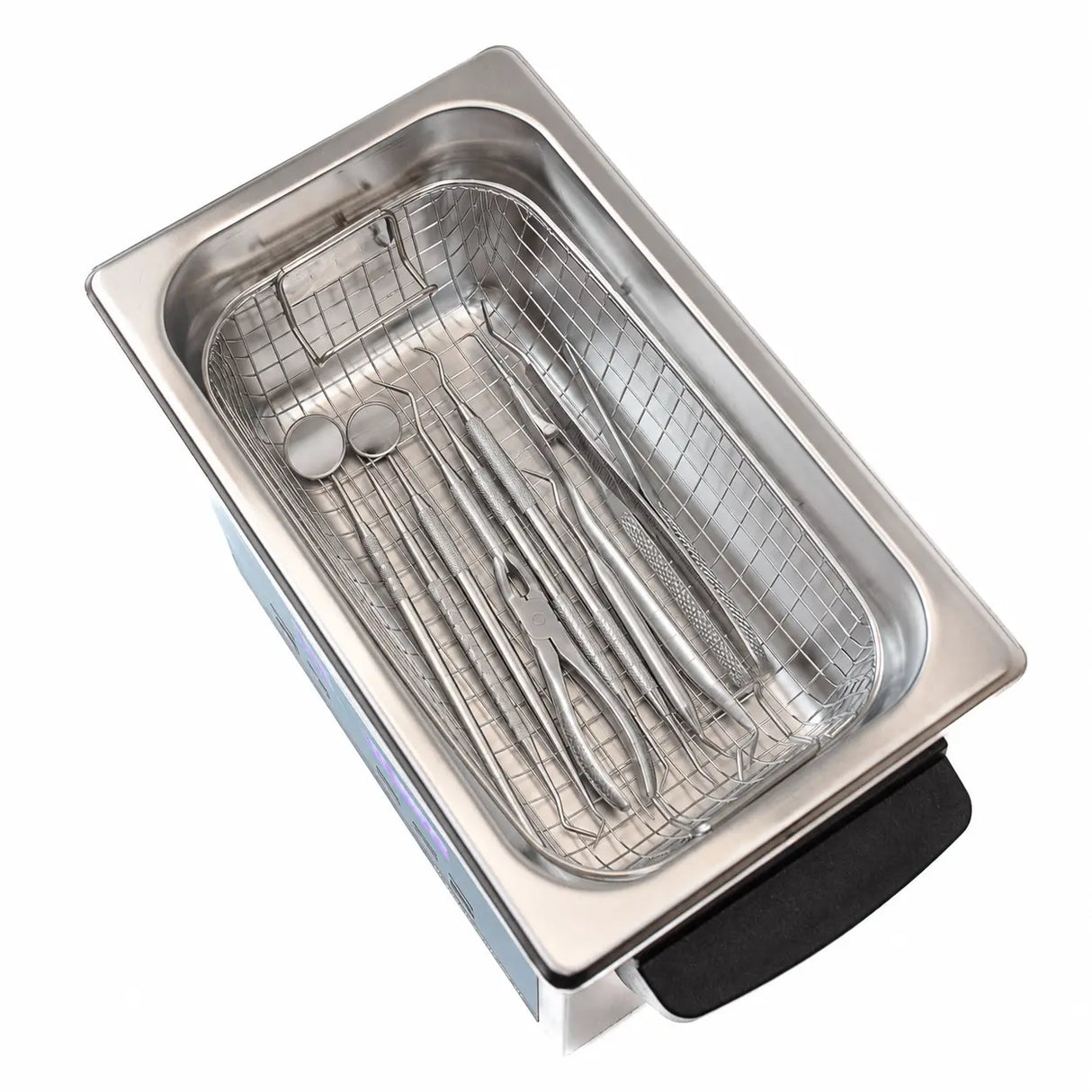 3 ltr ultrasonic cleaner with dental instruments inside