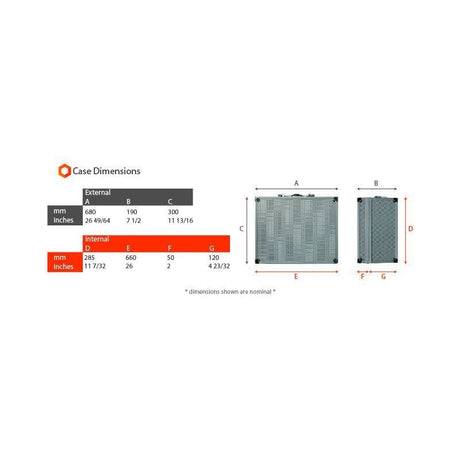 XL Aluminium Flight Case Tool Box (680x300x190)